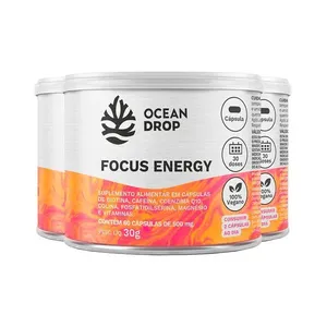 Kit 3 Focus Energy Ocean Drop Vegano 60 Cápsulas