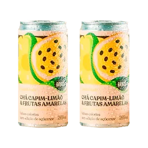 Kit 2X: Chá de Capim Limão com Frutas Amarelas Gaseificado Brazô 269ml