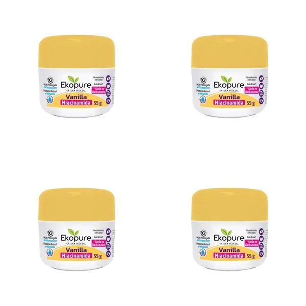 Kit c/4 Unidades de Desodorante Creme Ekopure 55g Vanila