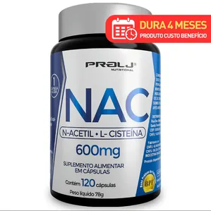 NAC 600mg 120 Cápsulas N-acetilcisteína Prolj Nutritional NAC 600MG 120 CÁPSULAS