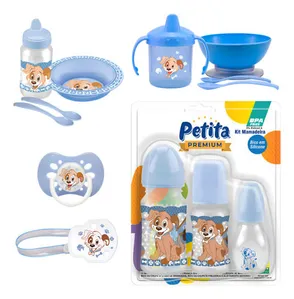 Kit Refeição Infantil tijelinha 3 Mamadeiras Copo e Chupeta