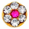 Brinco Studex Daisy Cristal Rosé Ouro 1 Par