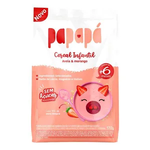 Cereal Infantil Integral Papapá Aveia & Morango 170g