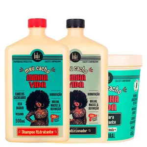 Kit Lola Cosmetics Hidratação Meu Cacho Minha Vida - Shampoo 500 ml + Condicionador 500 ml + Máscara de Hidratação 450 g