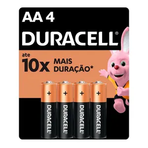 Pilha Alcalina Duracell AA Pequena 4 Unidades