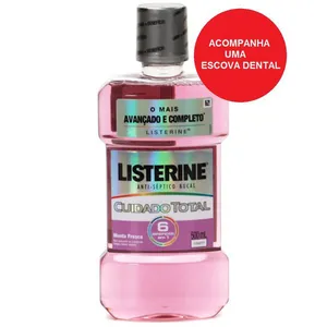 Kit Enxaguatóirio Bucal Listerine Cuitado Total 500 + Escova