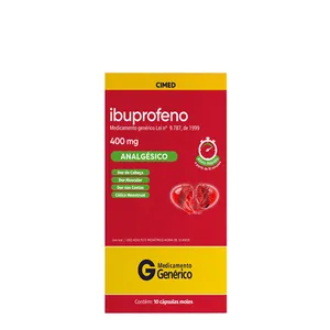 Ibuprofeno 400mg Genérico Cimed 10 Cápsulas Líquidas