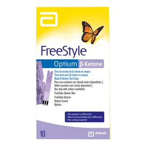 Tiras para Teste de Glicemia Freestyle Optium B-Ketone 10 Unidades