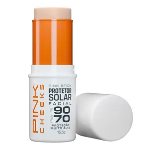 Protetor Solar Facial Pink Stick FPS 90 FPUVA 70 Cor 10km 15,5g