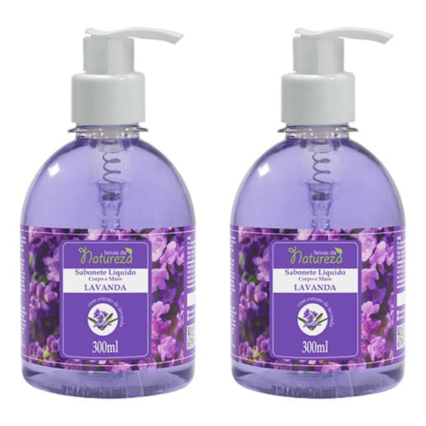 Kit c/2 Sabonetes Líquido Aromatica S.Natureza Lavanda 300ml cada