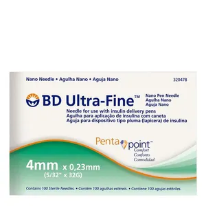 Agulha Insulina BD Ultra-Fine Pentapoint 4mm 100 Unidades