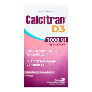 Suplemento Alimentar Calcitran D3 1000UI FQM 30 Comprimidos