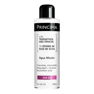 Água Micelar Principia 4,5% Tensoativos Não Iônicos 1% Ésteres de Óleo de Oliva AM-01 200ml