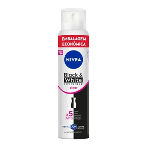 Desodorante Antitranspirante Aerossol Nívea Black&White Invisible Clear 200ml