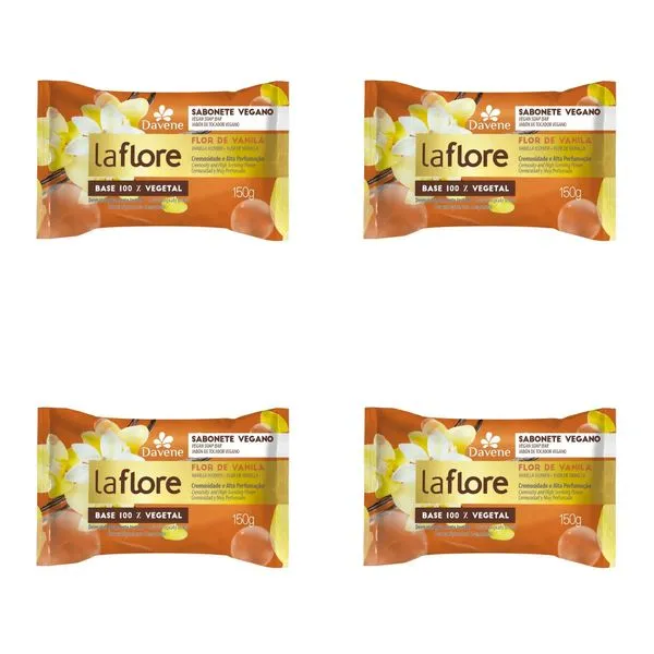 Kit c/4 Sabonetes Davene Laflore Vanila 150g