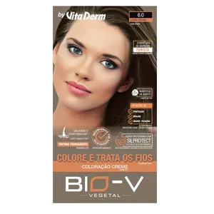 Coloração Creme Bio-v Vita Derm 6.0 Louro Escuro