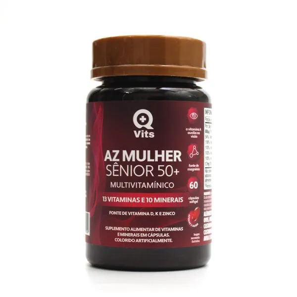 AZ Mulher Sênior 50+ QMaisVits 60 Cápsulas Softgel