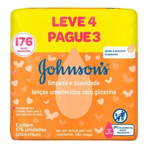 Pack Lenço Umedecido Bebê Johnson's Pacote 176 Folhas