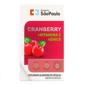 Cranberry Extrato + Vitamina C e Zinco Drogarias São Paulo 60 Cápsulas