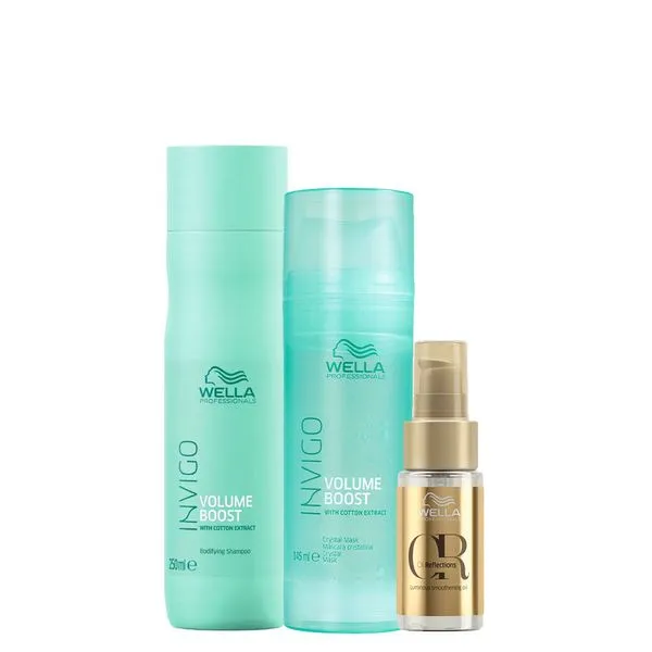 Kit Wella Professionals Invigo Volume Boost - Shampoo 250 ml + Máscara 145 ml +Óleo 30 ml