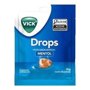 Pastilha Vick Drops Mentol 36g 20 Unidades