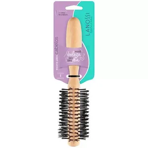 Escova de Cabelo Lanossi Madeira Nylon Reta