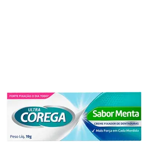 Fixador de Prótese Corega Ultra Creme com forte fixação Sabor Menta 19g