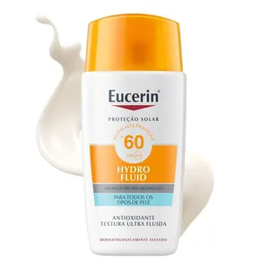 Protetor Solar Facial Facial Eucerin FPS 60 Hydro Fluid 50ml Ultra Fluido