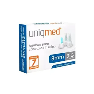 Agulhas Para Caneta de Insulina Uniqmed 8mm 7 unidades