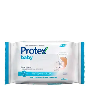 Lenços Umedecidos para bebês Protex Baby Delicate Care 48 lenços