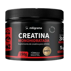Creatina Monohidratada 100% Pura 150g Sem Sabor/Aroma 30 cápsulas