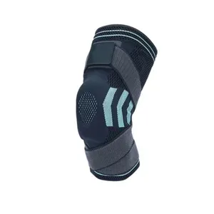 Joelheira Compressão Estabilizador Esportivo Silicone Gel com Faixa Ajustável Suporte para Joelho Preto