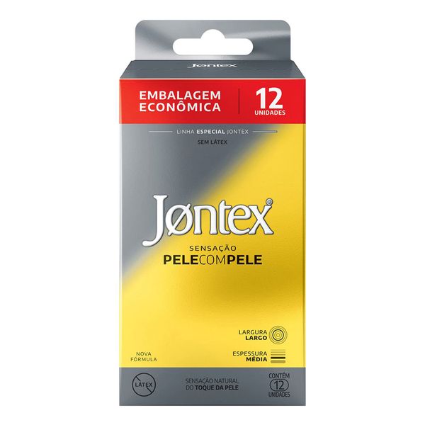 Preservativo Camisinha Jontex Sensação Pele com Pele 12 Unidades
