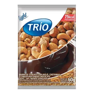 Barra de Cereais Trio Avelã e Castanha com Chocolate Light 3 Unidades de 20g