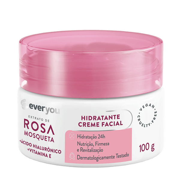Creme Hidratante Facial Ever You Rosa Mosqueta + Ácido Hialurônico 100g