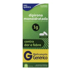 Analgésico e Antitérmico Dipirona Sódica 1g Genérico Neo Química 10 Comprimidos