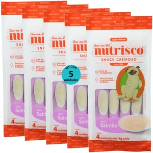 SNACK CREMOSO NUTRISCO CÃES 14G SALMÃO COM 4 UN - KIT COM 5