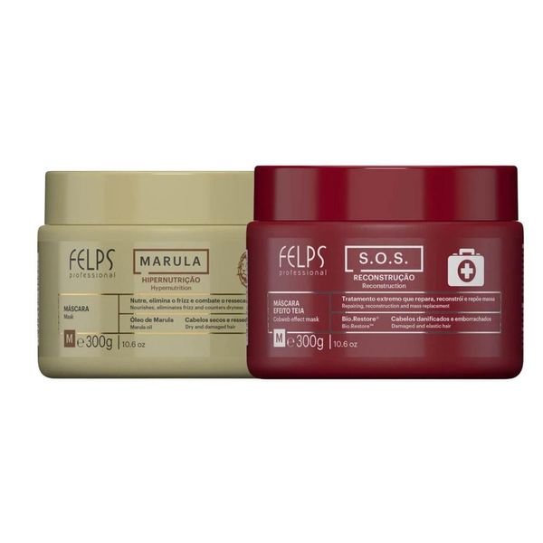Kit Felps Cronograma Nutriforce (S.O.S + Marula 2 x 300 g)