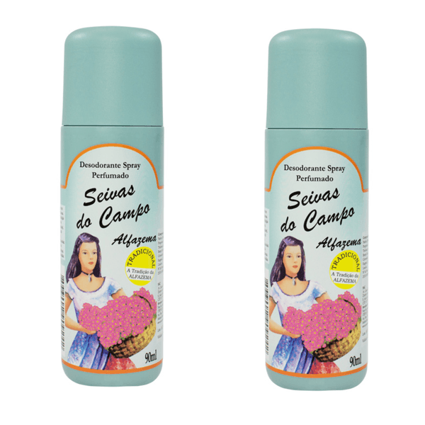 Kit c/2 Unidades de Desodorante Spray Seivas Do Campo 90ml Alfazema Tradicional