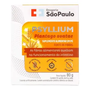 Fibra Psyllium Drogaria São Paulo 10 Sachês de 8g