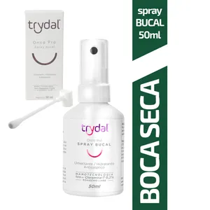 Spray Bucal Trydal Onco-Pro 50ml Proteção Avançada Nanotecnologia Cloramina-T Saliva Artificial Prevenção Ressecamento A