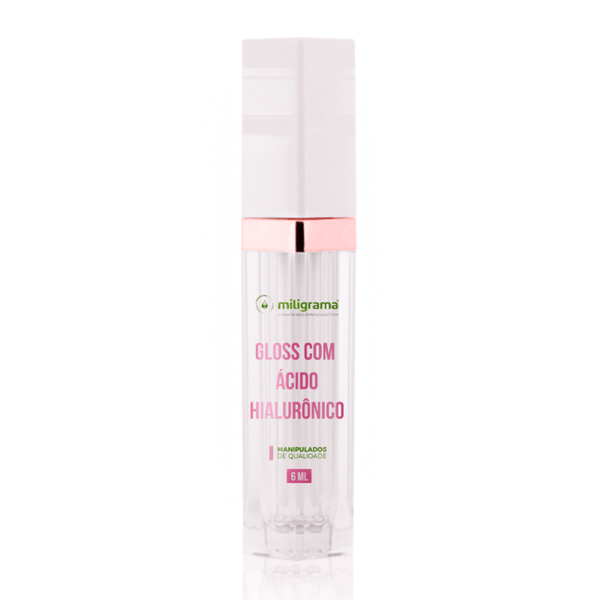 Gloss com Ácido Hialurônico 6ml Dourado Sem Sabor/Aroma 10ml Branca/Transparente