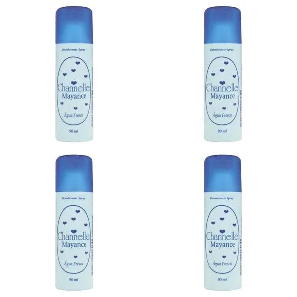 Kit c/4 Unidades de Desodorante Spray Channelle 90g Frescor