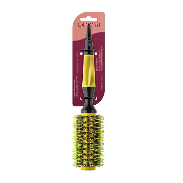 Lanossi Escova Para Cabelos Madeira Amarelo 27MM