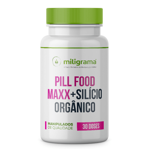 Pill Food Maxx Turbinado com Silicio Orgânico 30 Doses Sem Sabor/Aroma 30 Doses Branca/Transparente