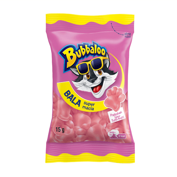 Bala Macia Bubbaloo Tutti-Frutti 15g