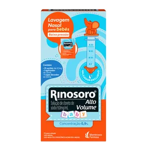 Lavagem Nasal Rinosoro Alto Volume Baby 15 Sachês Pó para Solução + Seringa + Copo Dosador