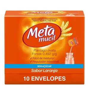 Metamucil Fibras Sachê Sabor Laranja 10 envelopes com 5,85g cada