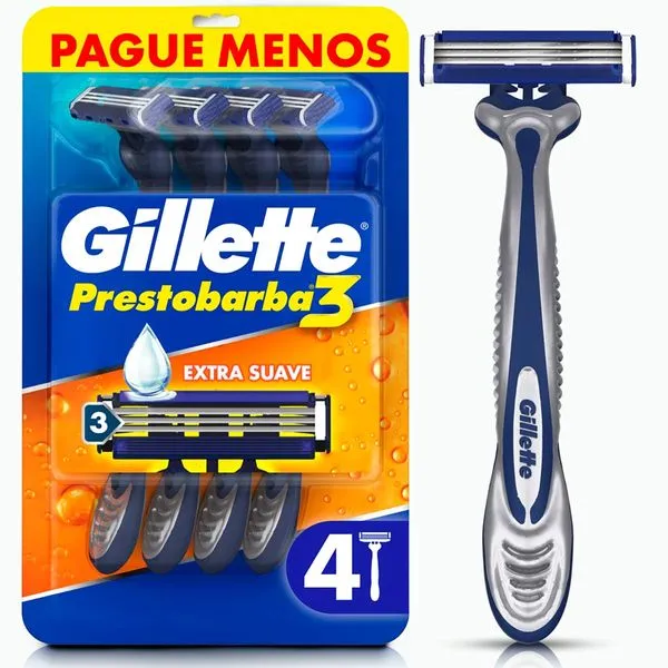 Aparelho de Barbear Gillette Prestobarba3 Extra Suave 4 Unidades