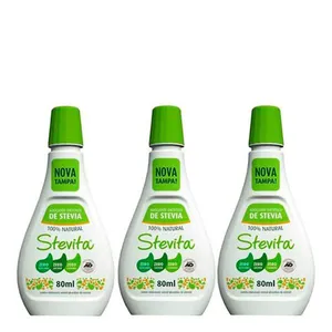 Kit Adoçante Líquido Stevita 100% Natural 80ml 2 Unidades + 30ml